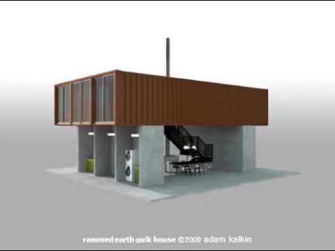The Rammed Earth Shipping Container “Quik House” by Adam Kalkin