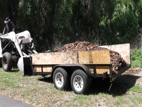 Unconventional Way to Unload 4 Cubic Yards of Pine Bark from a Trailer